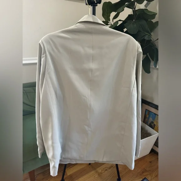 Extro&Vert Light Grey Double Breasted Women’s Oversized office Blazer Size XL - Picture 11 of 14